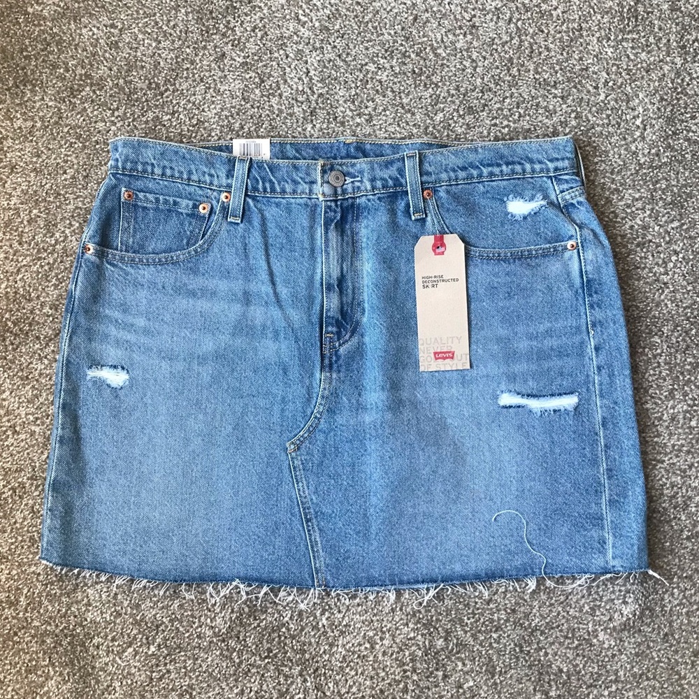 Levi’s High-Rise Deconstructed Denim Skirt